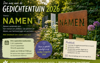 Oproep aan dichters: doe mee aan de Gedichtentuin 2026